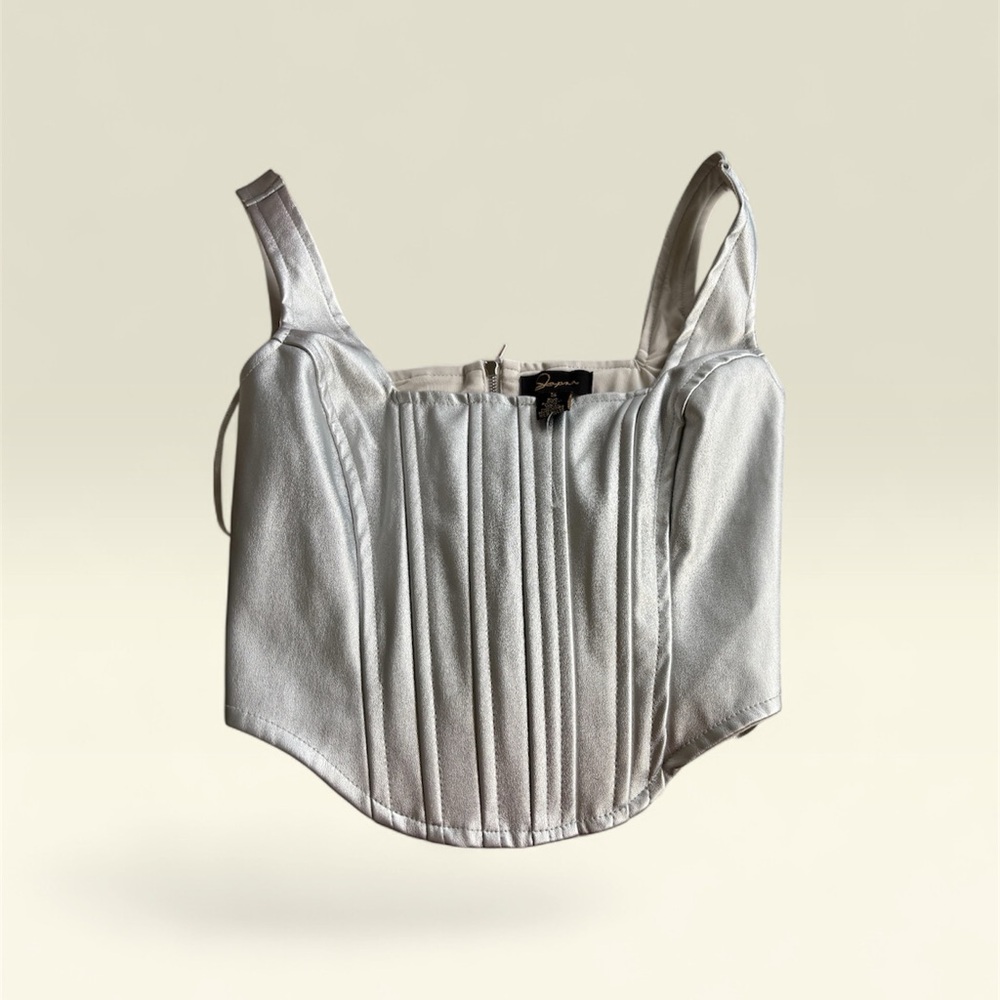 Japna Silver Corset-Style Blouse
